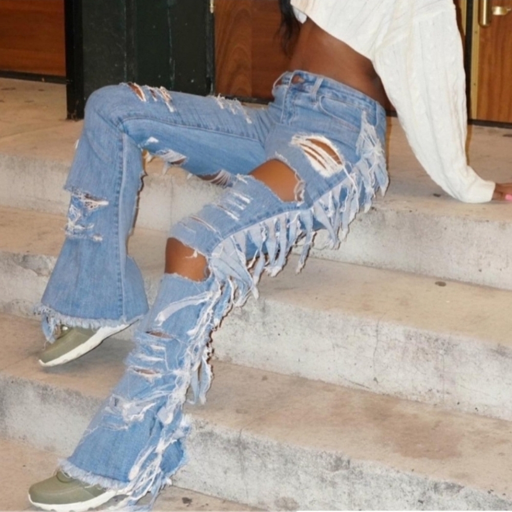 Flare leg Distressed Jeans